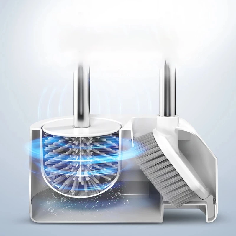 tpr silicone brush bathroom no dead corners toilet brush holders quick draining cleaning tools household accessories set free global shipping