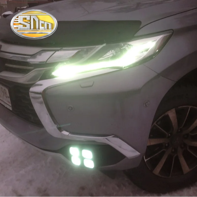 

Для Mitsubishi Pajero Sport Montero Sport 2016 2017 дневной ходовой светильник LED DRL противотуманная фара для вождения желтая сигнальная лампа