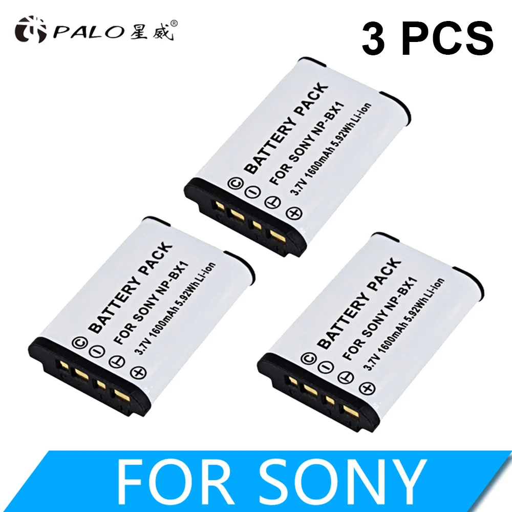3pcs 3,7 V 1600mah для sony np-f BX1 NP-BX1 Батарея+ Зарядное устройство для sony DSC-RX100 X3000 Характеристическая вязкость полимера HX300 WX300 HDR-AS15 X3000R MV1 AS30V HDR-AS300 - Цвет: 3pcs
