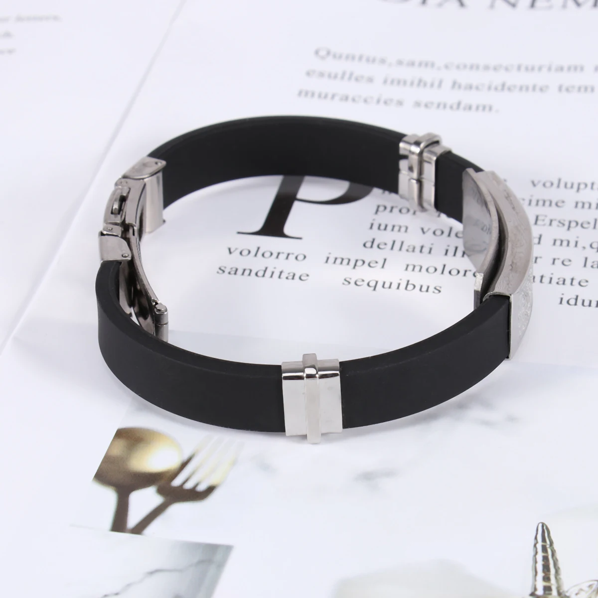 Христианский браслет из нержавеющей стали крест с писаниями Силиконовые ручной