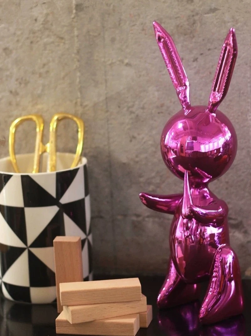&iexcl;Oferta! Globo de resina de arte Pop americano, estatua de conejo, Koons, regalo elegante, reci&eacute;n producido-4