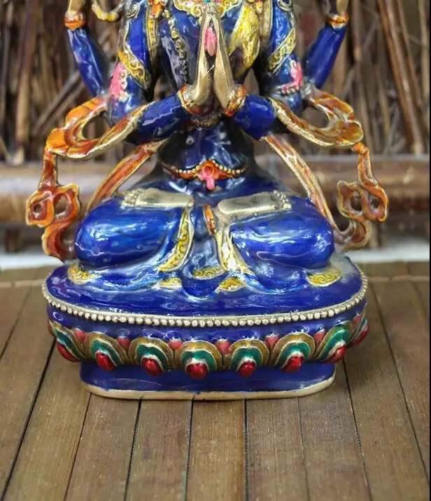 Медная разнообразная коллекция антикварные украшения Будды из перегородчатой