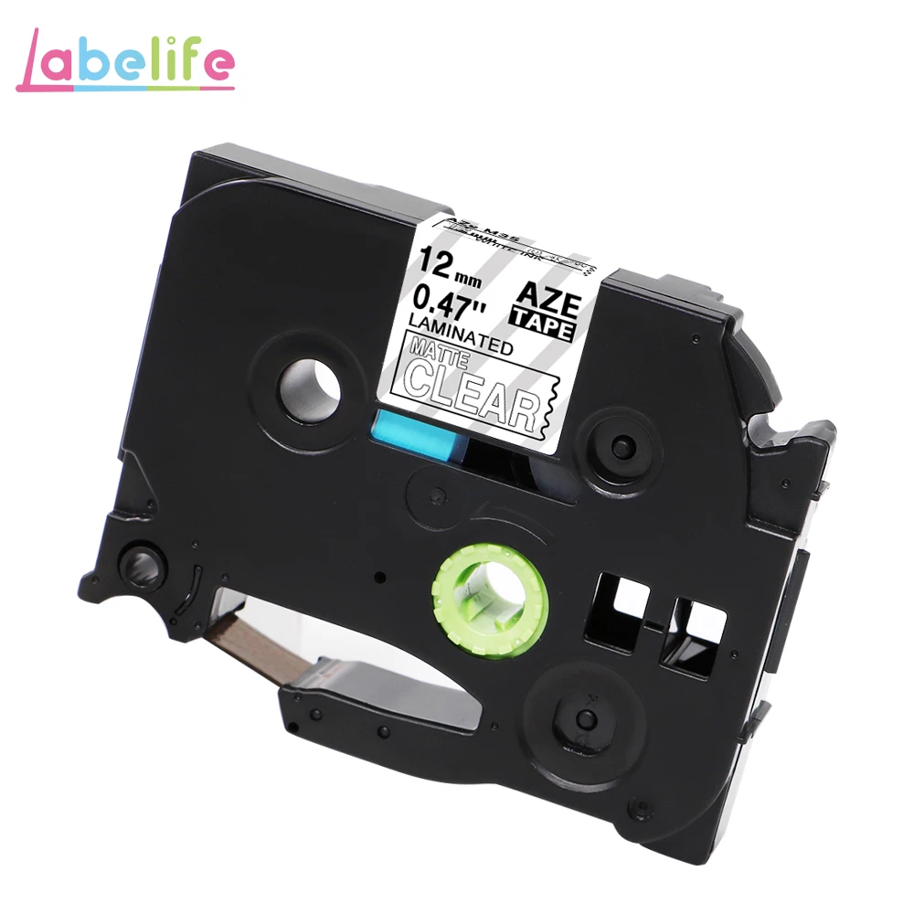 Labelife, 1 шт., 12 мм, матовые бумажные ленты TZe MQP35 TZe M31, белые, ягодно-розовые, совместимые с Brother PTouch, для изготовления этикеток, PT-D210 - Цвет: White on Matt Clear