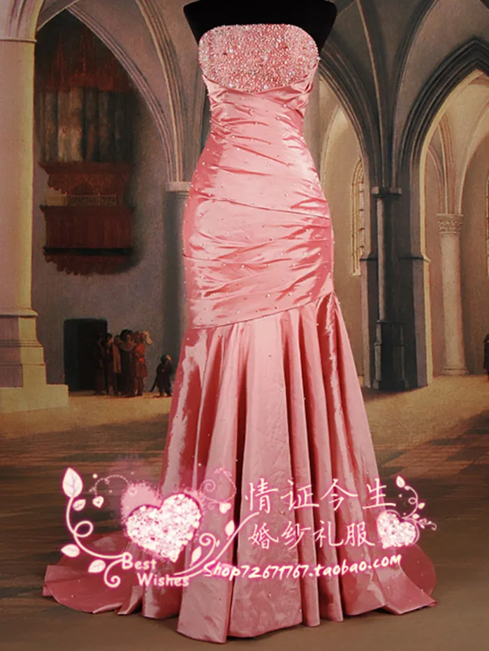 

free shipping robe de soiree 2018 new fashion hot sexy long Cheap taffeta beaded vestido de festa party gown bridesmaid Dresses