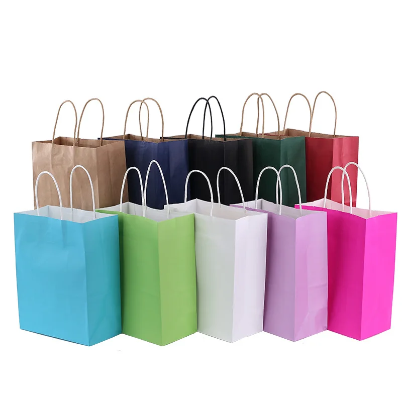 30 шт. 3 Размеры модный Подарочный пакет из крафт бумаги с ручкой для покупок сумки