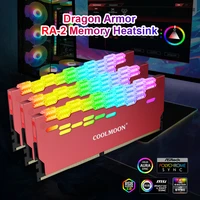 coolmoon ra 2 ram memory bank heat sink cooler argb colorful flashing heat spreader for pc desktop computer accessories