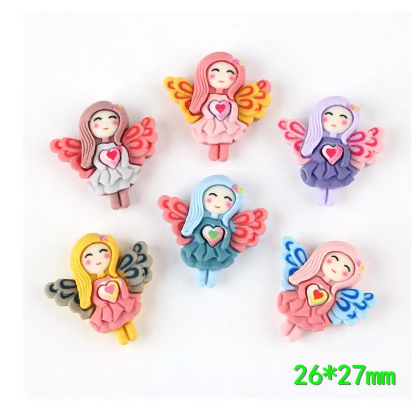 10 шт./лот милые каучуковые кабошоны принцессы с плоской задней стороной