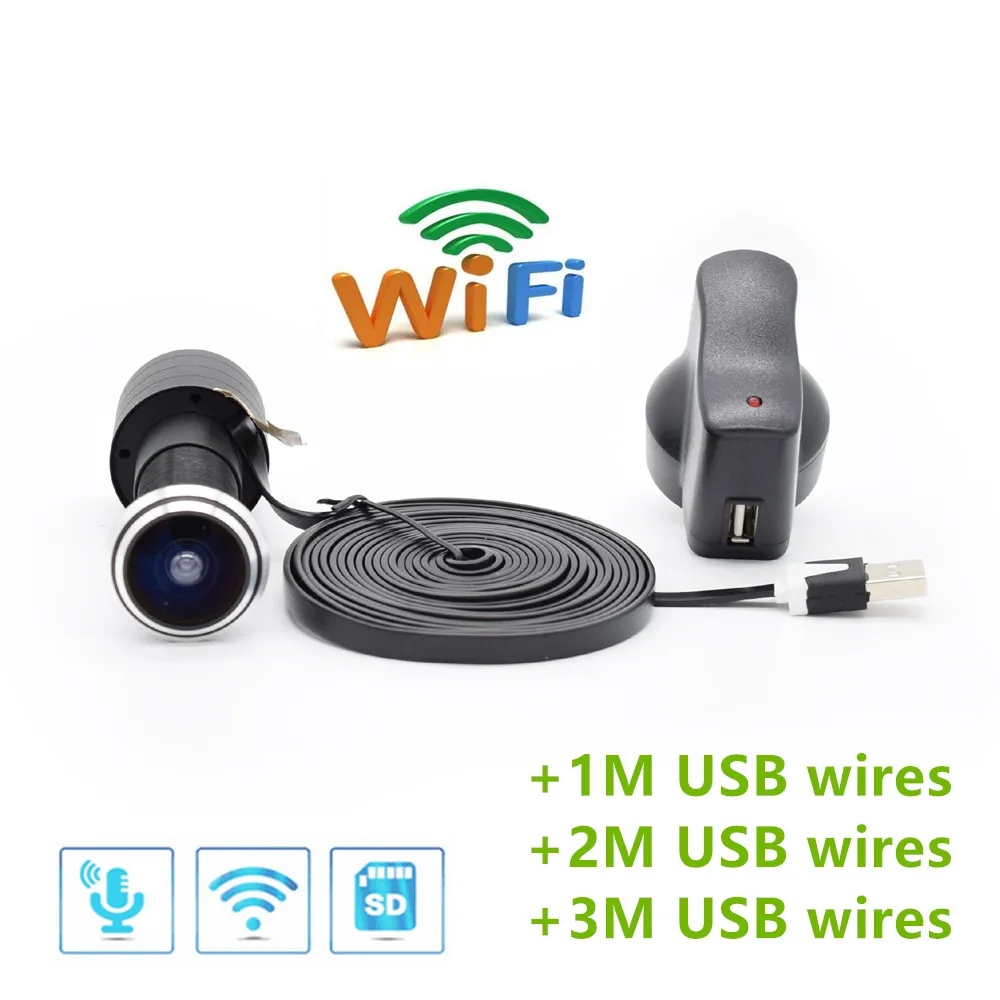 TF карта Wi-Fi аудио дверной глазок отверстие для дома 1080P 1,78 мм широкоугольный объектив рыбий глаз сетевой мини глазок wifi дверь IP камера P2P V380