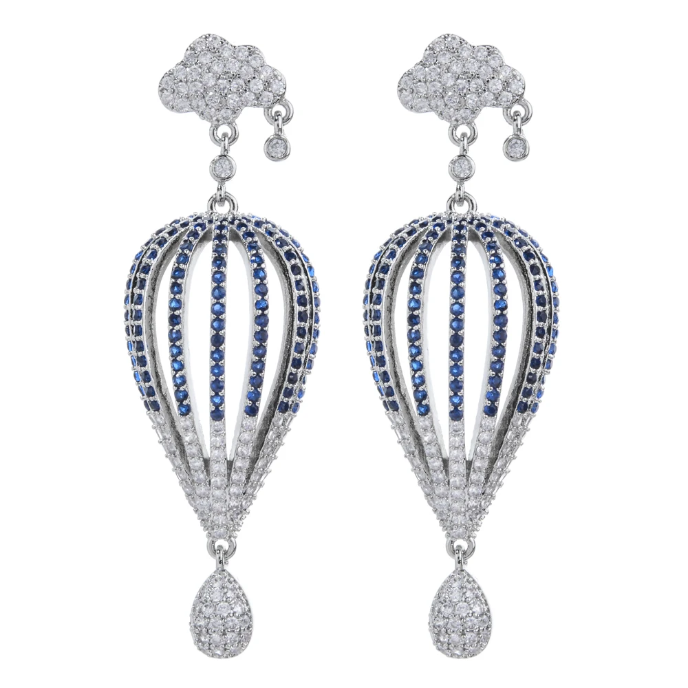 

Высокое качество модные бури воздушный шар облако циркон серьги для девочек/женские свадебные серьги для вечеринок подарок ER-424