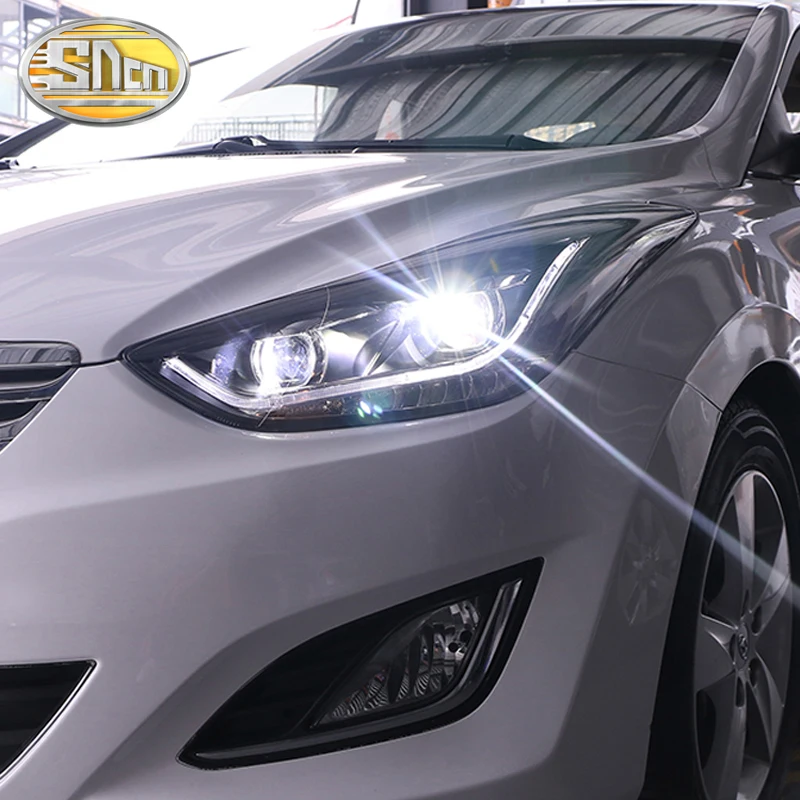 

SNCN Car Styling LED Headlight Assembly For Hyundai Elantra Avanta 2011 - 2016 LED DRL Dynamic Turn Signal Head Lamp Start Blue