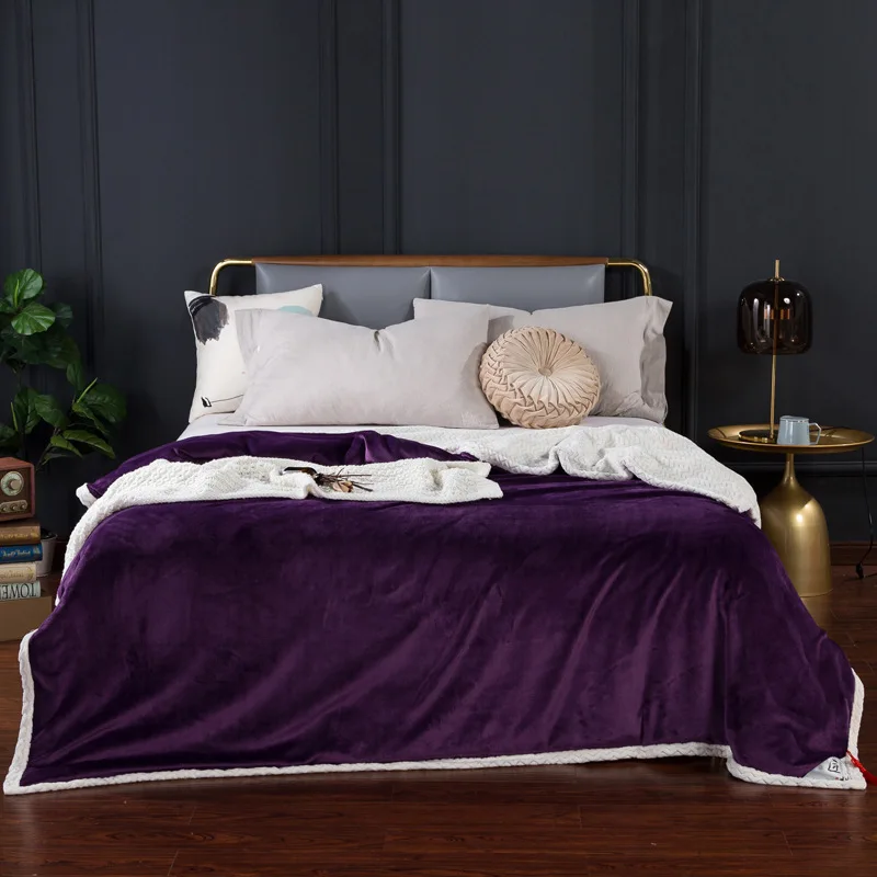 

Thickened Coral Fleece Blanket Lamb Fleece Upgraded Student Dormitory Flannel High-end Blanket Double-layer Blanket