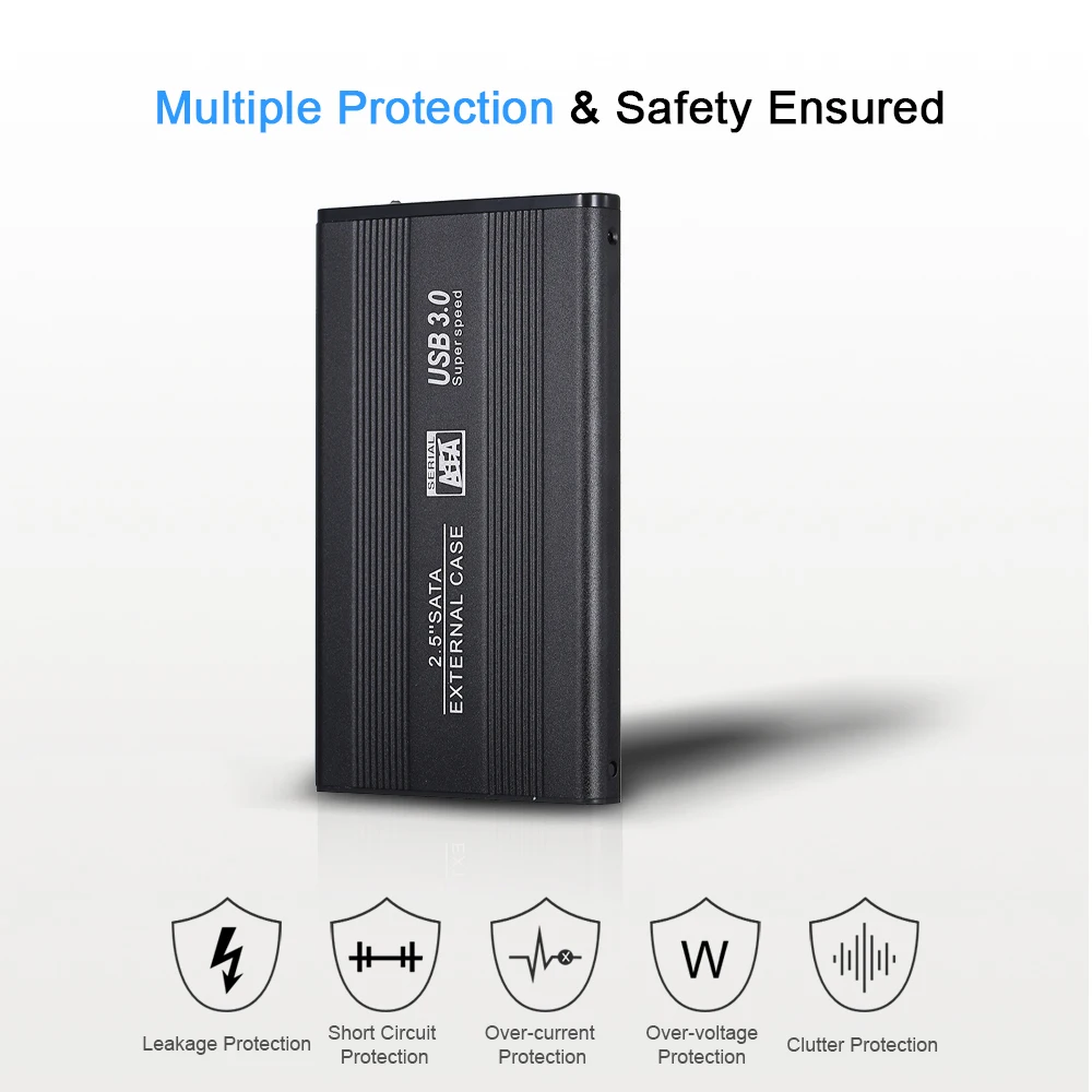 2,5 дюймовый жесткий диск SATA жесткий диск к USB3.0 адаптер конвертер Внешний чехол прочный с крышками из нержавеющей стали и алюминия