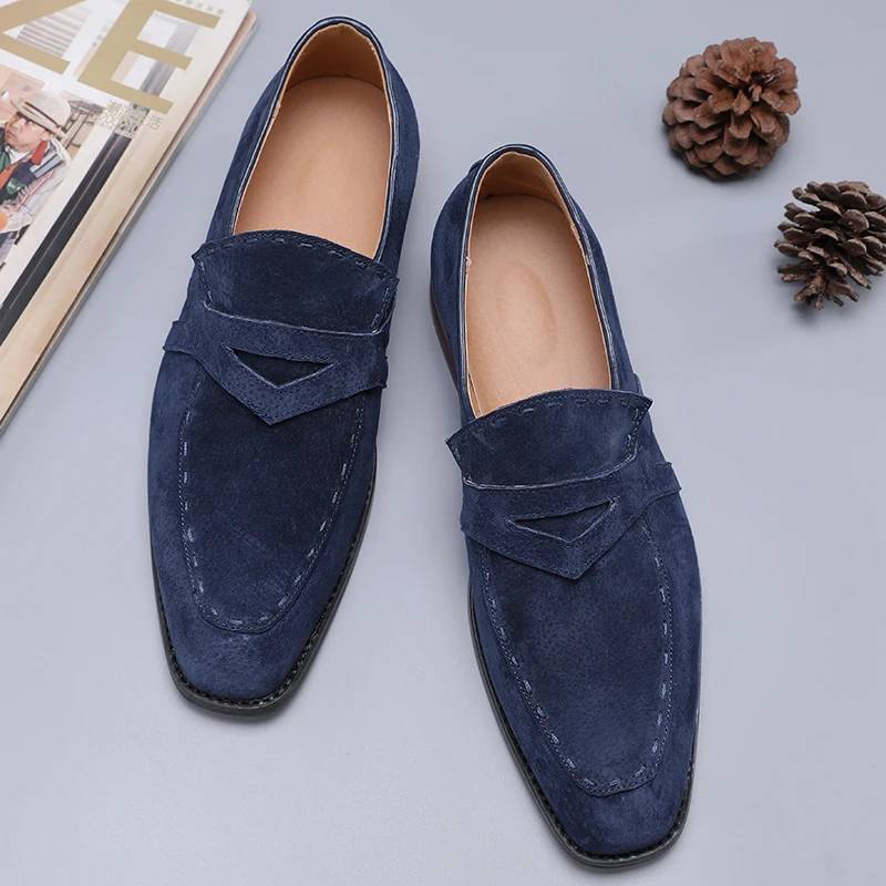 NEW Men Suede Loafers Comfortable Flat Casual Shoes Breathable Slip-On Soft Leather Driving Moccasins | Обувь