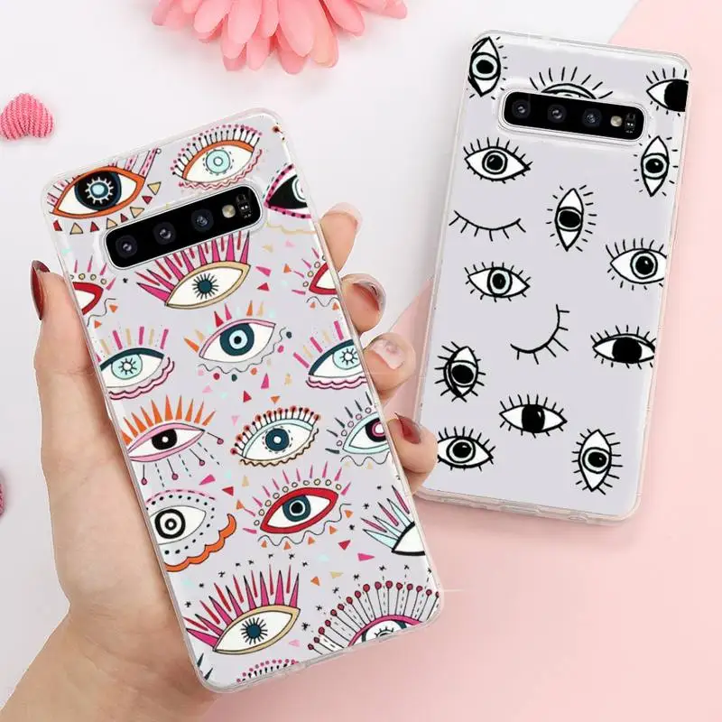 

Demon eyes minimalist design Phone Case Transparent For Samsung Galaxy A S Note J 5 8 51 2016 Prime 20 Ultra 6 7 Edge PLUS 21