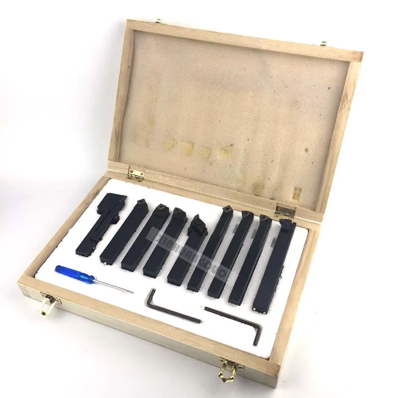 lathe cutting tools set 14mm 9pcs/set indexable carbide with tool inserts for mini | Инструменты