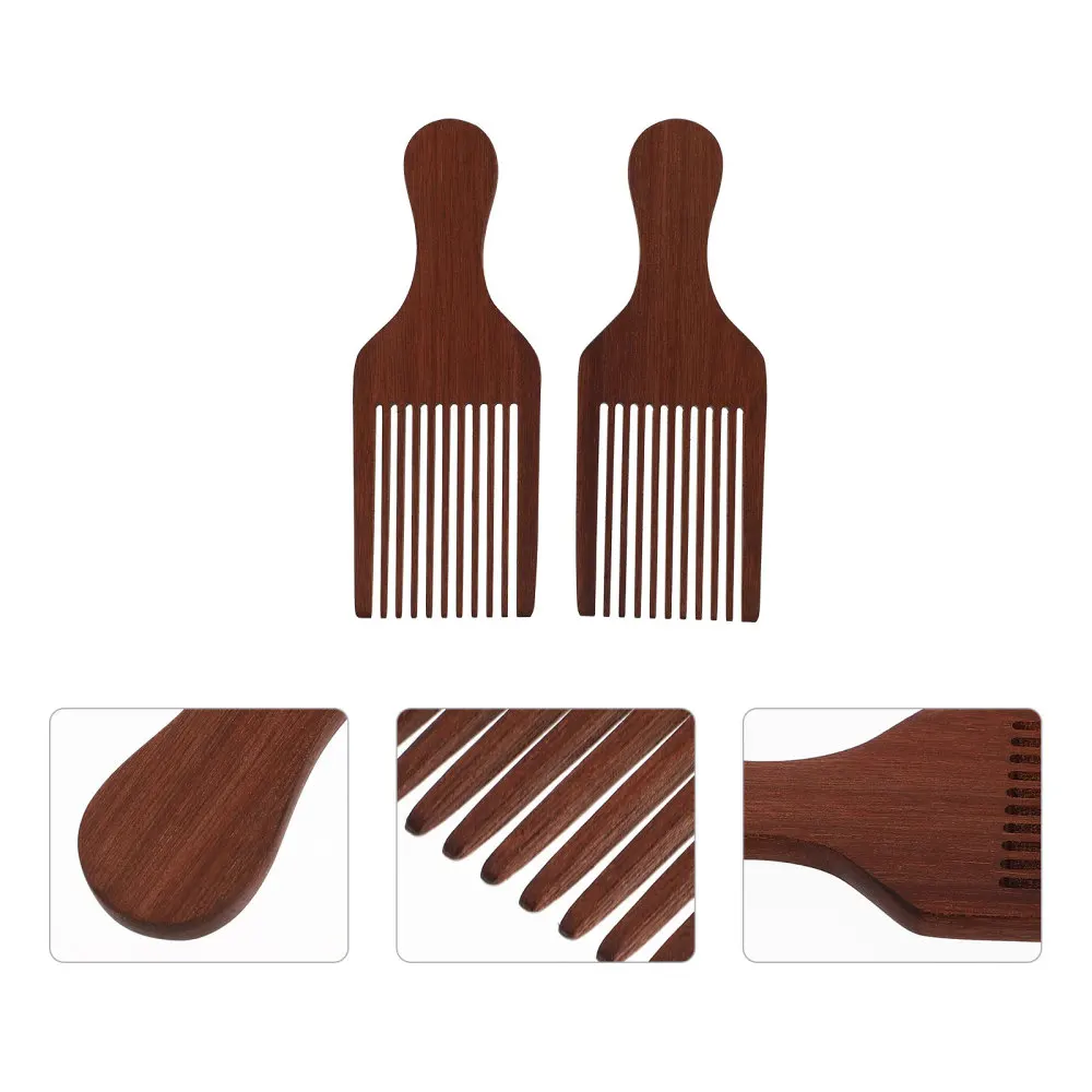 

2pcs Long Tooth Comb Smooth Hair Practical Wooden Hair Comb Hair Styling Tool