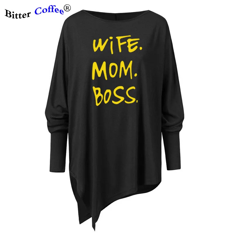 Новая высококачественная хлопковая футболка с надписью mom boss принт жены Женская