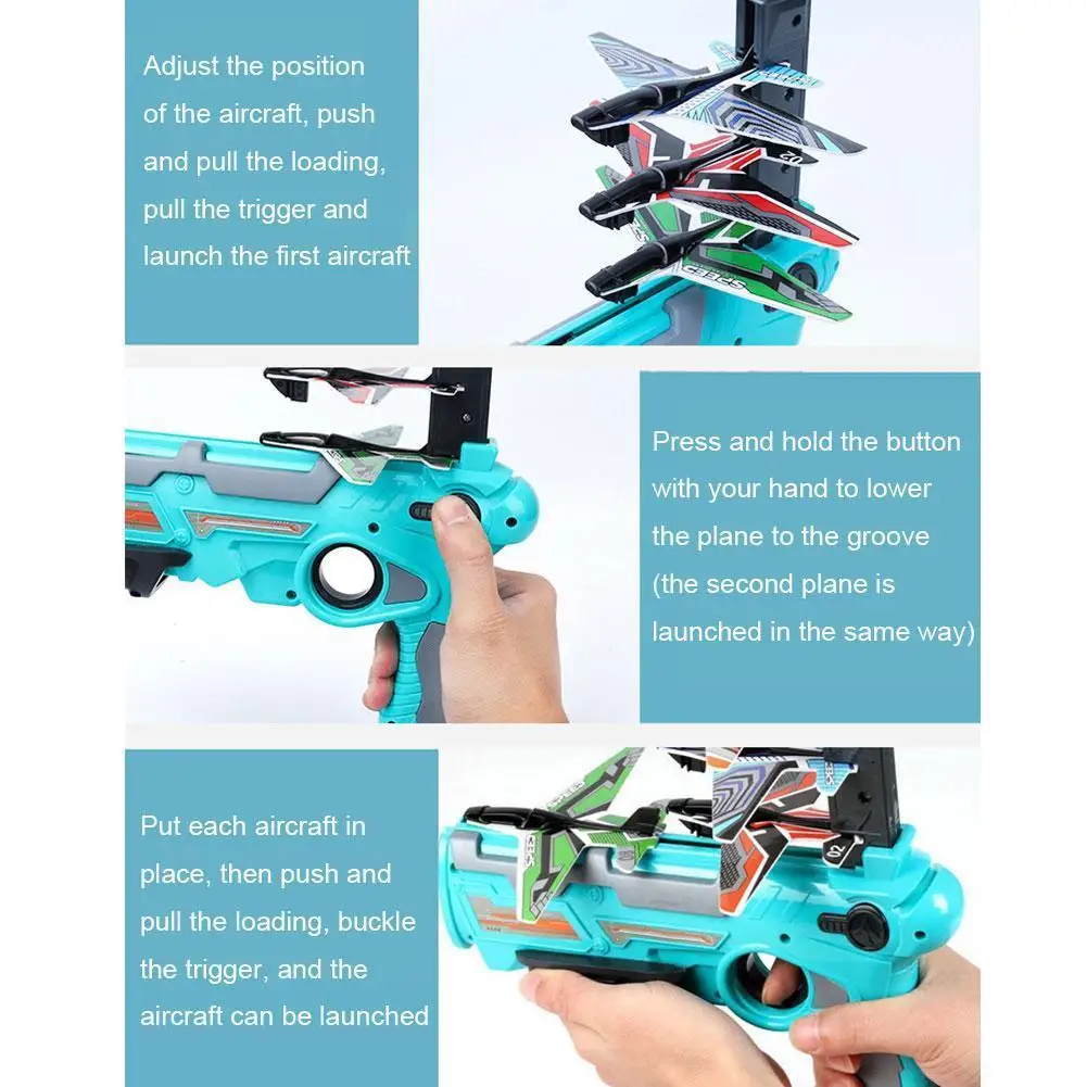 

Montessori Catapult aircraft Bubble Catapult Plane Toy One-click with Airplane Ejection Model Foam Airplane Air