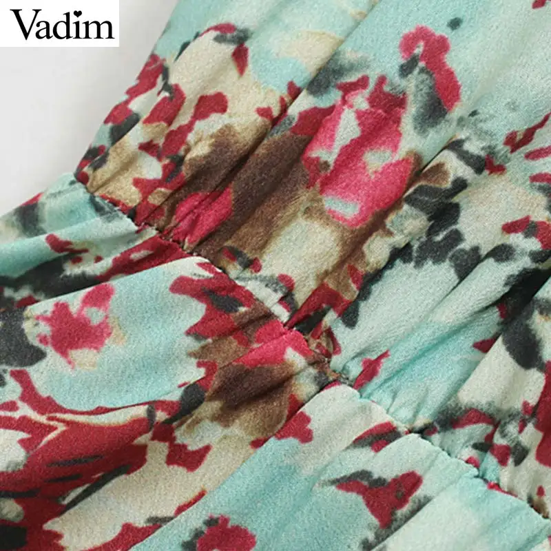 Женское элегантное платье vadim с цветочным принтом мини-платье эластичной