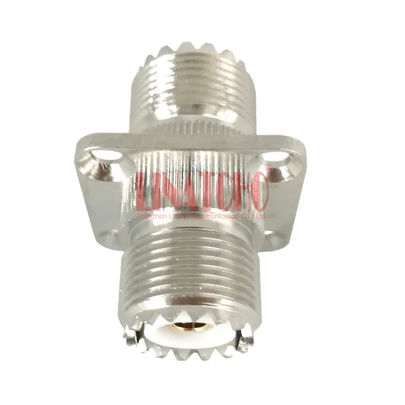 UHF SO239 female to SO-239 jack flange 4 hole panel mount adapter connector | Мобильные телефоны и аксессуары