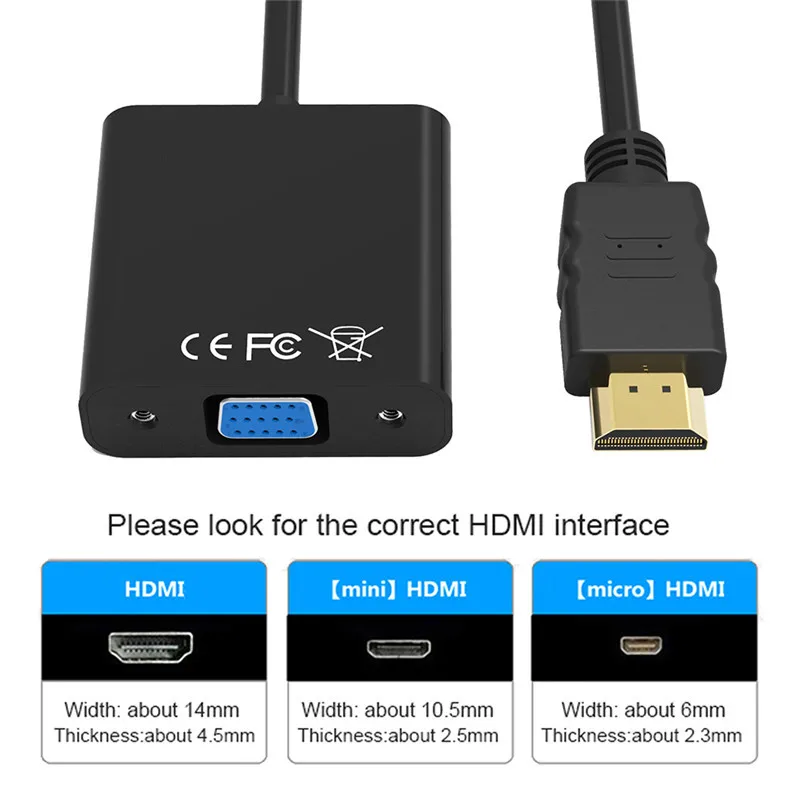 HDMI к VGA видео конвертер адаптер кабель набор для полного 1080P преобразования сигнала от HDMI вход ноутбука PS3 к VGA вывода мониторов