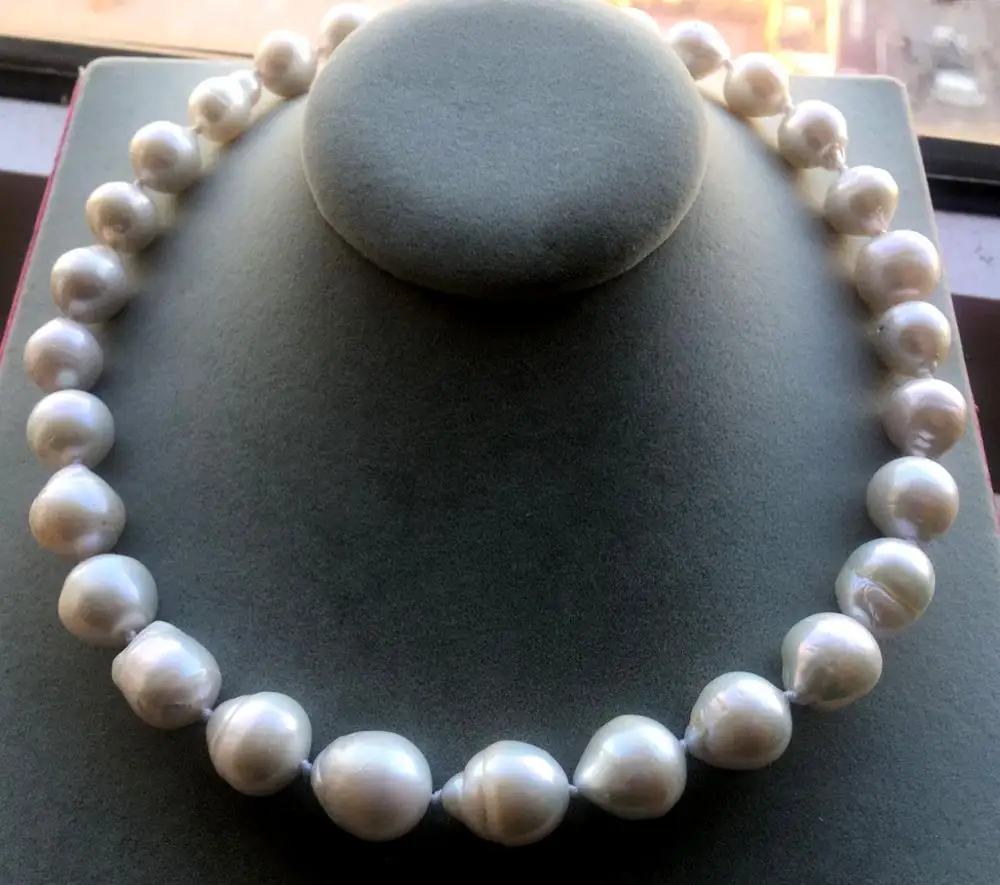 Ожерелье с дисковой застежкой и жемчугом в стиле барокко 18 дюймов 13 мм|Ожерелья| |