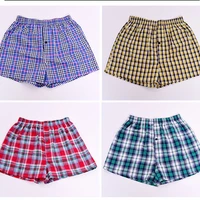 high quality 4 pcs loose breathable mens boxer shorts woven cotton 100 classic plaid combed male underpant