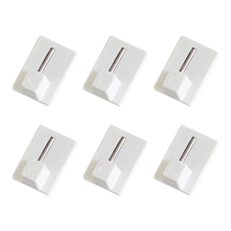 

6Pcs Kitchen Storage Hooks Self-adhesive Wall Hooks Bathroom Storage Racks Curtain Buckle Curtain Hooks Buckle Curtains Holder