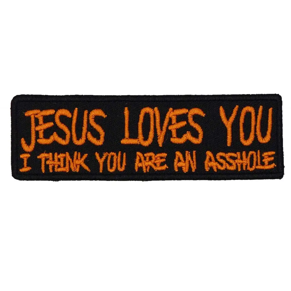 Забавные байкерские мотоциклетные нашивки с вышивкой Иисуса любит вас бирки