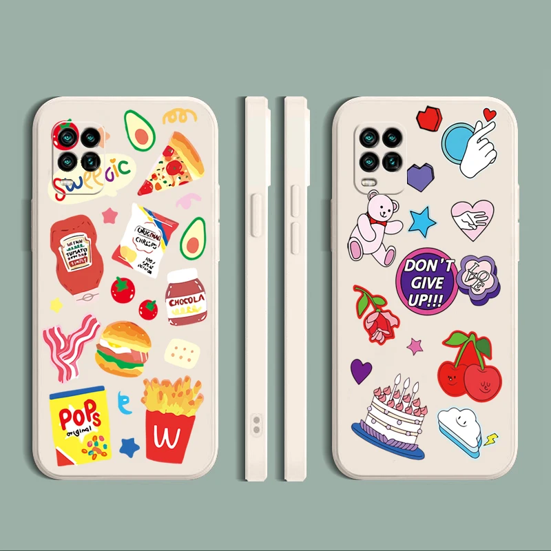 

For Realme C11 C12 C15 C17 8 7 Pro 7i C3 5 5i 5S 6i C25S C25 Gift Straight Edge Silicone Protective Cover