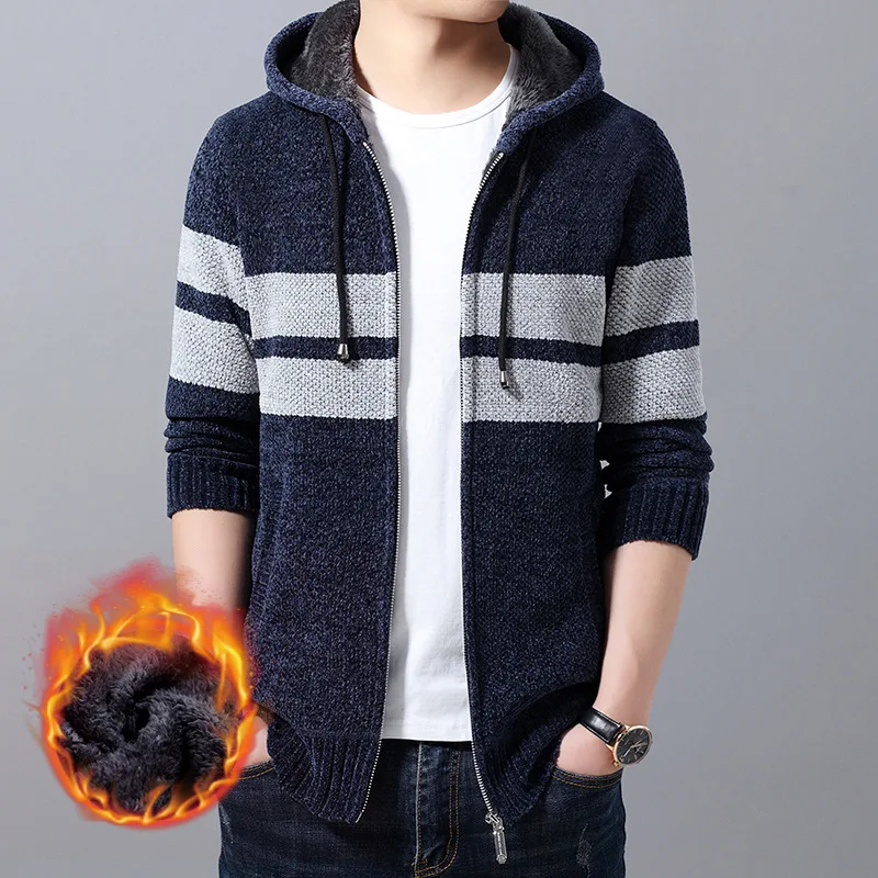 Свитер теплый модный новинка Мужские осенне-зимние пальто термальный плотный