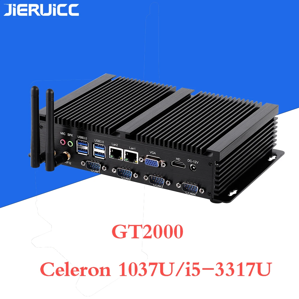 Intel Celeron 1037u безвентиляторный промышленный мини ПК для игровой машины встроенный