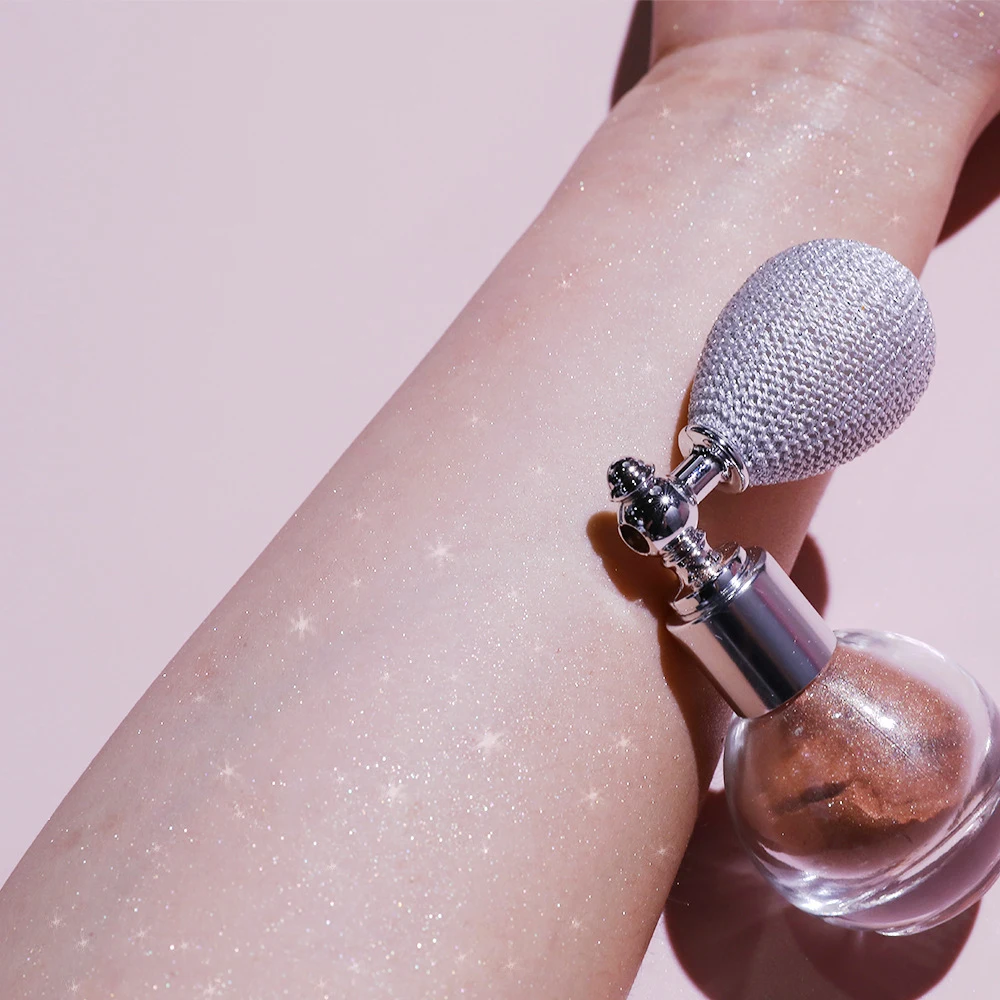 Блестящая пудра спрей для макияжа прессованная рассыпчатая тела и блеск лица