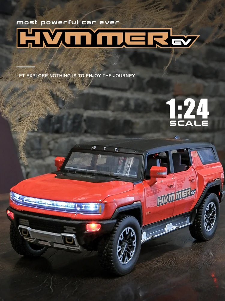 1/24 Hummer New Energy EV Car Model Simulation Alloy Off Road Vehicles For Children Boys Miniature Toys Kids Gift | Игрушки и хобби