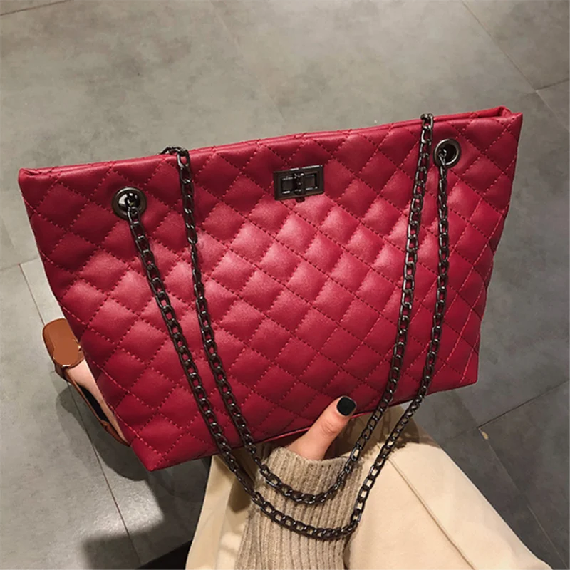 Роскошные женские сумки дизайнерские кожаные с цепочкой большие на плечо 2020