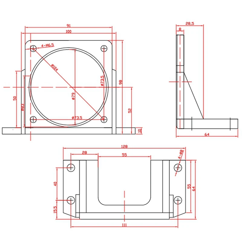 104mm Aluminum Electric DC Motor Mounting Bracket Servo for Fixed Installation | Инструменты