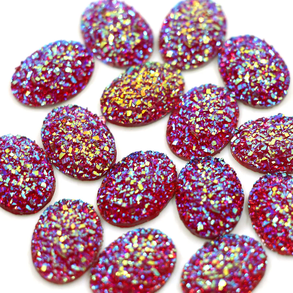 20 шт./лот овальные Стразы с плоской задней стороной кабошон со стразами 13x18 мм