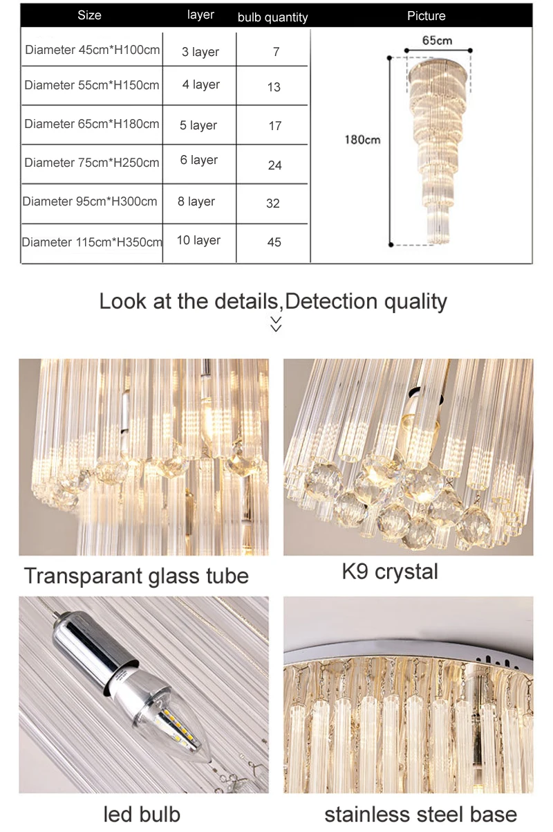 Хрустальная лампа для лестницы потолочный светильник гостиной с поверхностным