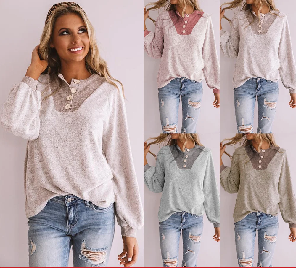 

Лидер продаж, женские осенние свитера с длинным рукавом, одежда для женщин с пуговицами, женские зимние свитера контрастных цветов 2021