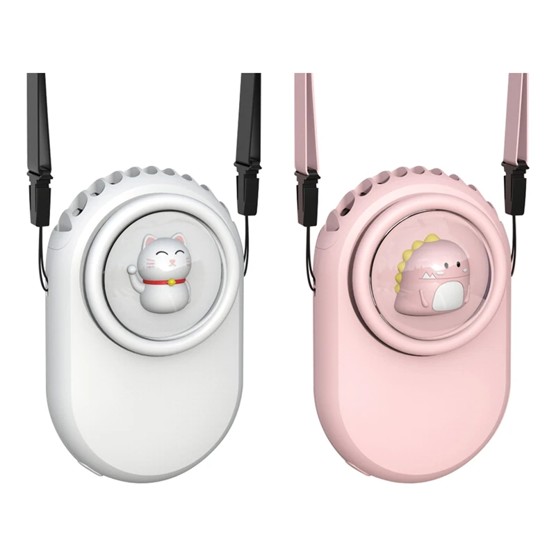 

Portable Mini Handheld Air Cooling Fan Personal Hanging Neck Fan USB Sports Fan Necklace Air Cooler for Travel