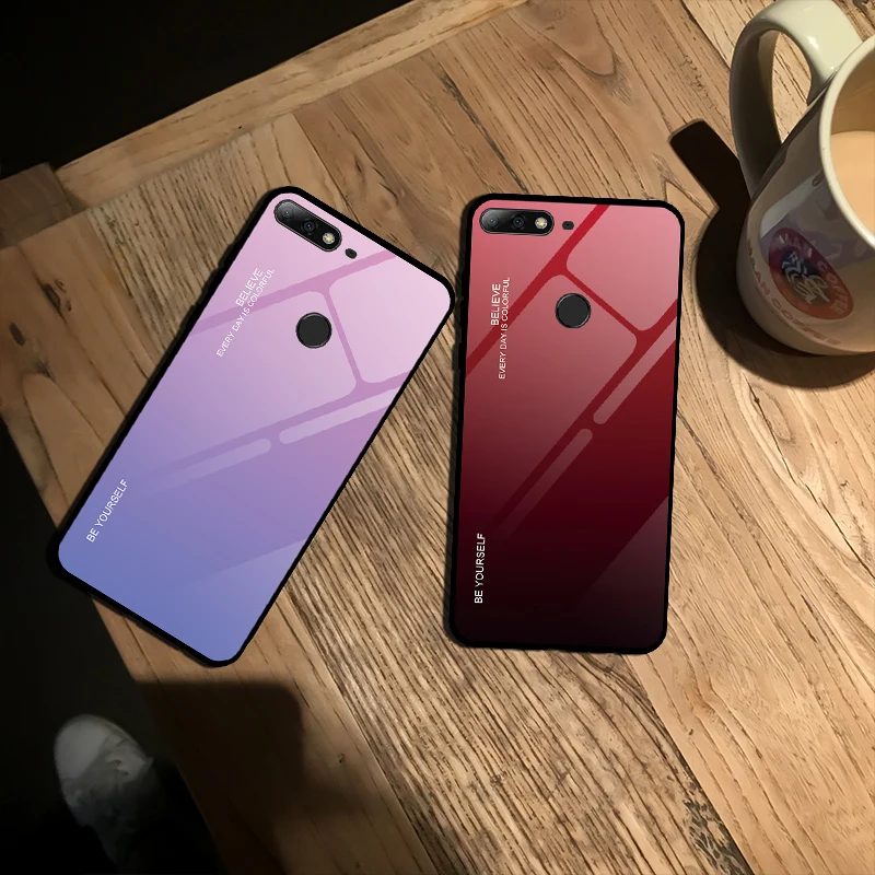 Градиентный стеклянный чехол для телефона Huawei Honor 7A RU 5 45 Pro 7C 99 дюйма чехлы из