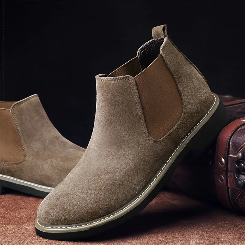 Ботинки Челси UPUPER из коровьей кожи Мужская обувь в британском стиле высокие