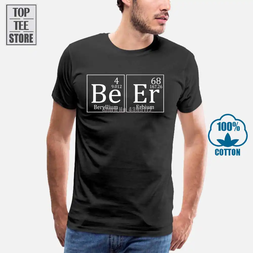 Beer Beryllium Erbium Периодическая таблица элементы смешная Science футболка новый серый