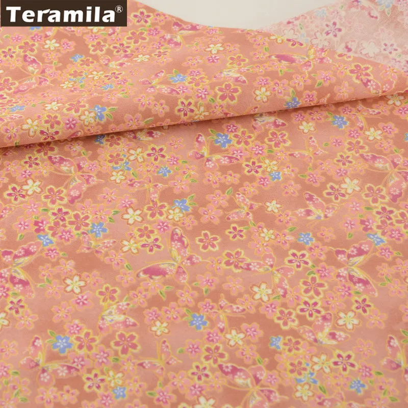 50x100cm Teramila Telas цветы Дизайн 50x100 см/шт лоскутное изделие из хлопчатобумажной ткани DIY одеяла домашний швейный материал ткань платье подушка для дома - Цвет: 50x100cm