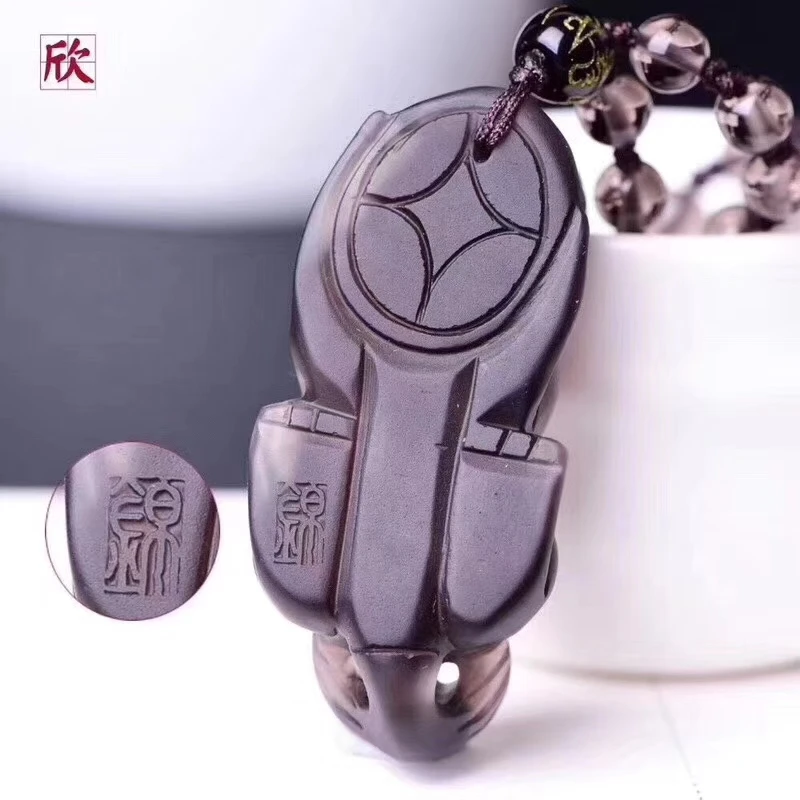 Surper ледяной сорт обсидиановый амулет счастливая собака кулон PI Xiu чудовище бисер