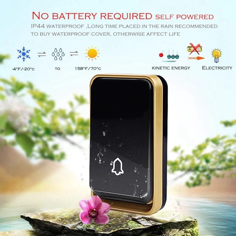 Беспроводной дверной звонок со светодиодной подсветкой самовключающаяся музыка