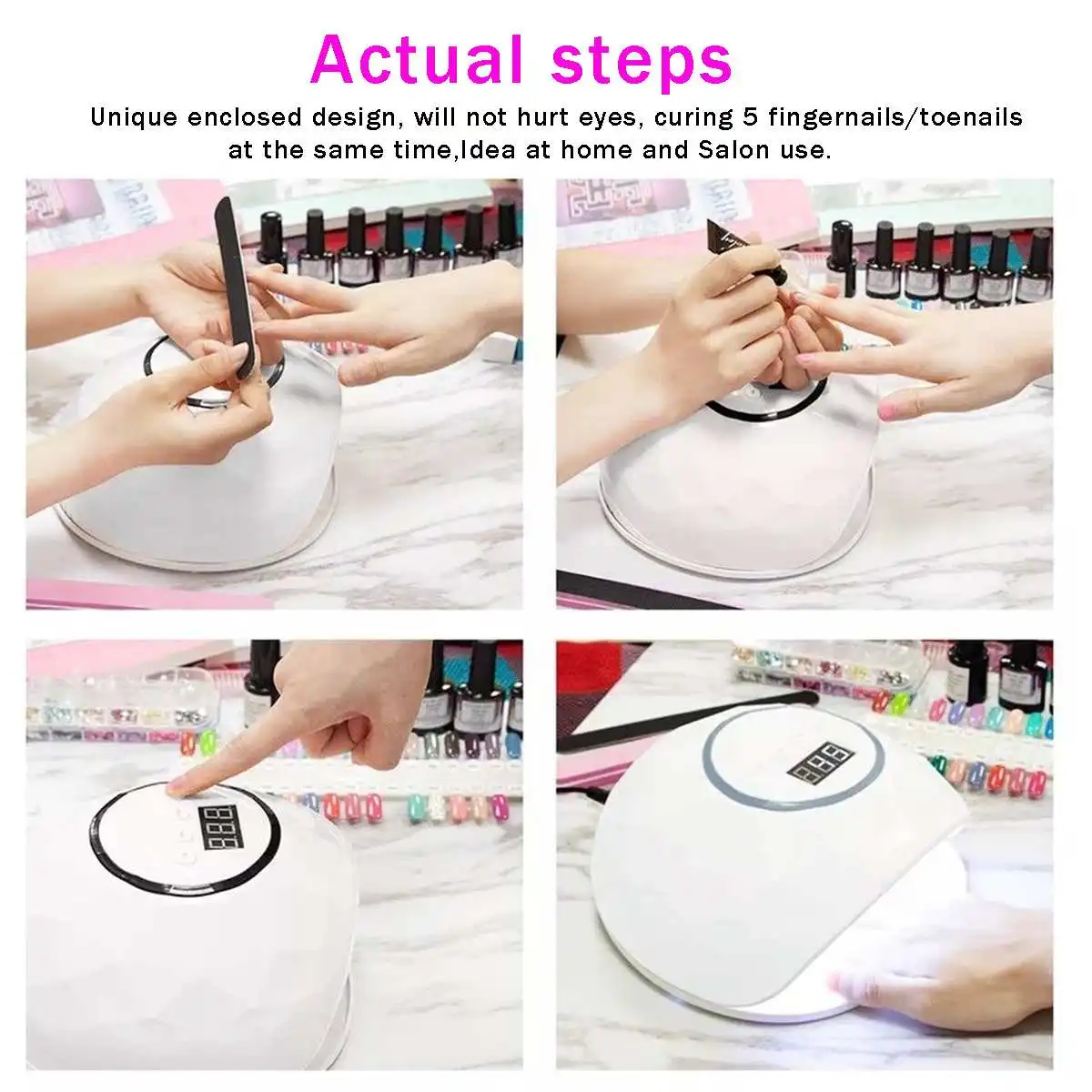 

86W LCD Display Professional Nail Dryer 39LED UV Lamp Intelligence Drying Gels Nail Polish Nail Art Tools 180 Degree Irradiation