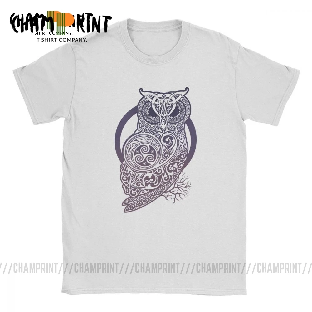 Футболка с кельтской совой викингом вальгаллой одином мужские классические топы