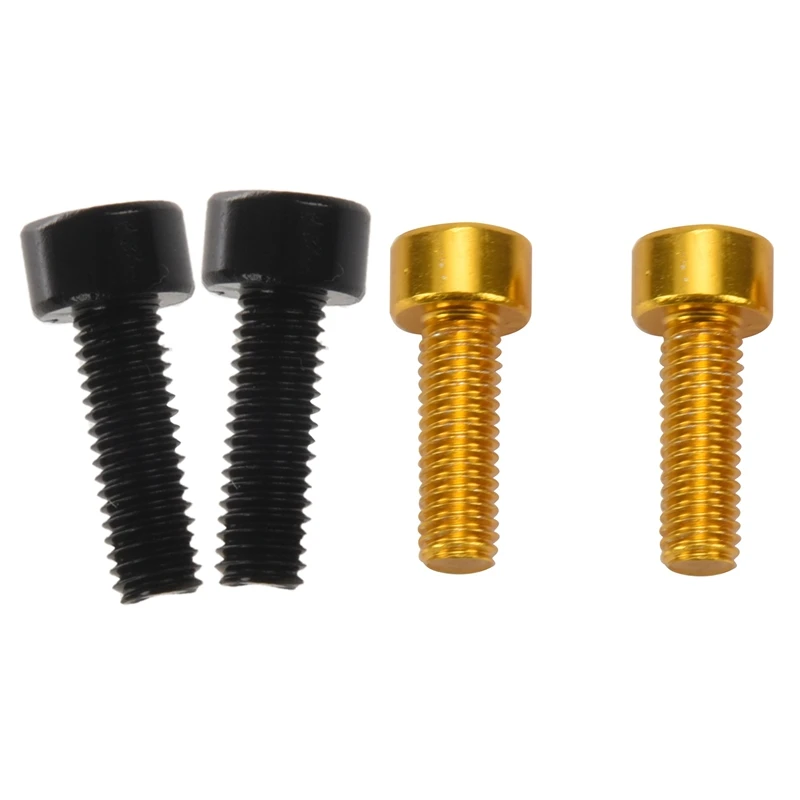 

2 Pair Bike Water Bottle Cage Bolts M5 Aluminium Alloy Hex Socket Tapping Screws Black & Gold