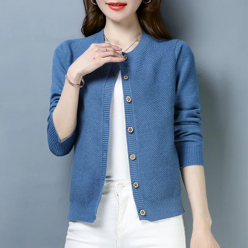 

Mother cardigan, noble middle-aged women's coat, spring and autumn coat, long sleeve, thin and loose pink cardigan